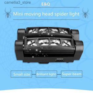 Bewegende koplichten e Q Professional Stage Spider Light LED Mini Spider Light Moving Head Beam Light DJ Disco Party Dance Hoogwaardige Stage Light Q231107