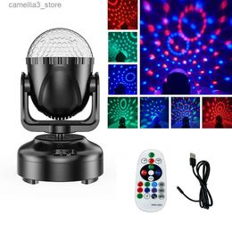 Lumières principales mobiles Prise USB chaude Disco Magic Ball Party Stage Light Sound activé Strobe automatique Télécommande Moving Head Christmas Party Club Q231107