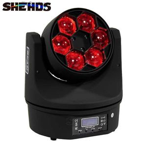 Lumières principales mobiles faisceau LED + lavage six yeux d'abeilles 6x15W RGBW DMX512 11/14 canaux éclairage d'effet de scène bon pour DJ Disco Party Dance Floor Clubs Bar Q231107