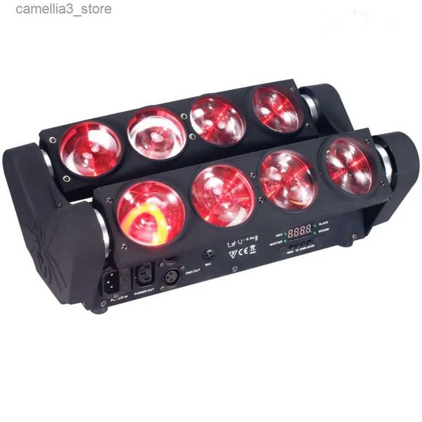 Luces de cabeza en movimiento LED Spider Motor Head Light 8x15W 4in1 RGBW LED LIGHT DJ Viga de iluminación DMX DJ Luces Disco Barra Q231107