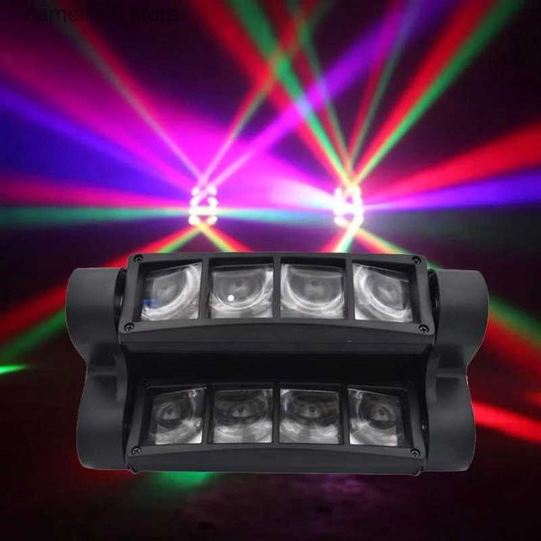 Luces de cabeza móviles Mini LED 8x10W RGBW Luz de cabeza móvil LED Spider Beam Iluminación de escenario DMX 512 Spider Light Bueno para DJ Nightclub Party Q231107
