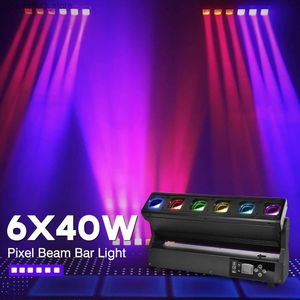 Bewegende koplampen moka sfx 6x40w pixel balk balk licht zoom wassende kop dj tonen rgbw professionele dmx hoge helderheid voor disco nachtclub q231107