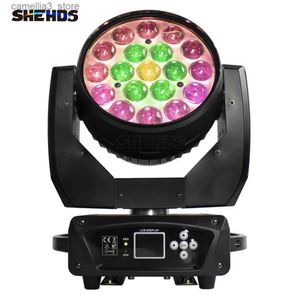 Moving Head Lights Nieuwe LED 19x15W RGBW Beam+Wash Zoom Moving Head Light DMX 16/24 CH DJ Disco Part Kerk TV Studio SHEHDS Podiumeffectapparatuur Q231107