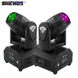 Luces de cabeza móviles SHEHDS 4PCS Envío rápido 10w RGBW Mini LED Beam Luz de cabeza móvil DJ Bar Concierto Equipo de escenario profesional Q231107