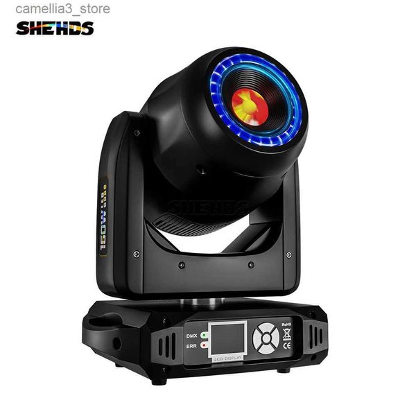 Phares mobiles SHEHDS 8 prismes de visage LED 160W Gobo phares mobiles anneau de LED avec étui de combat pour le concert de performance de scène de mariage Q231107