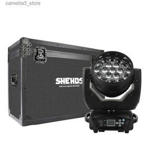 Moving Head Lights SHEHDS LED Beam+Wash 19x15W RGBW Zoomverlichting voor professionele podiumoptredens Bars Feesten Nachtclubs DJ Disco Q231107