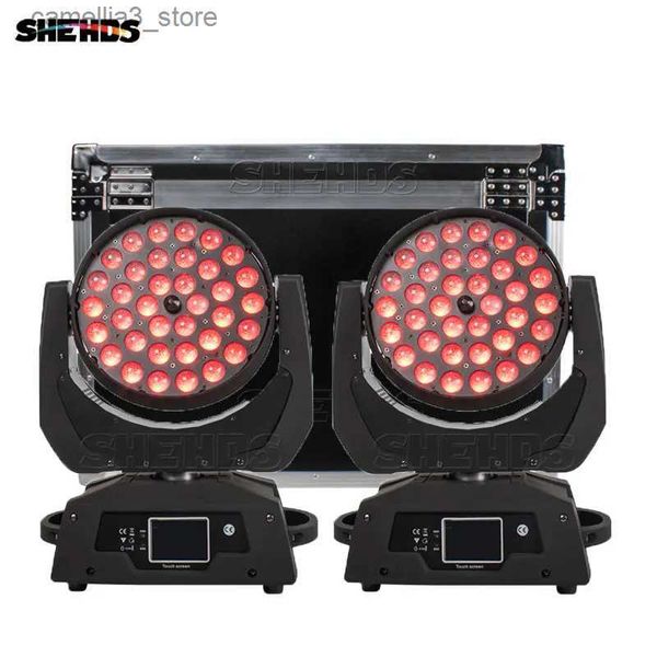 Luces de cabeza móviles SHEHDS NUEVO LED Wash Zoom 36x18W / 36x12W RGBWA + UV Iluminación de cabeza móvil con estuche de vuelo para DJ Disco Party Stage Lighting Q231107