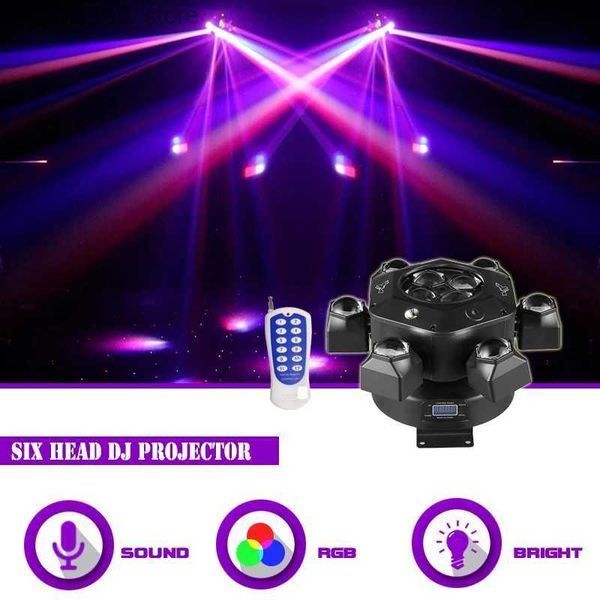 Projecteur à tête mobile Sunart 6 LED, éclairage d'effet de scène avec Laser pour DJ Disco fête de mariage Concert DMX faisceau sonore Q231107