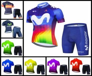 Movistar Team cyclisme à manches courtes Jersey Summer Mountain Bike Kit de vélo respirant Quickdry Men Racing Shirts Shorts SetS H051201941352395469