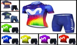 Movistar Team Cycling Short Sheeves Jersey Summer Mountain Bike Kit Ademend QuickDry Men Racing Shirts Shorts Sets H051201941355209835