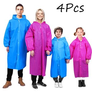 Movtotop 4pcs PONCHO PONCHOS PONCHO PORTABLE PRINCIPANT DURABLE PLUIE D'URGENCE PONCHO Vêtements de pluie Pour Femmes Hommes Adultes Enfants