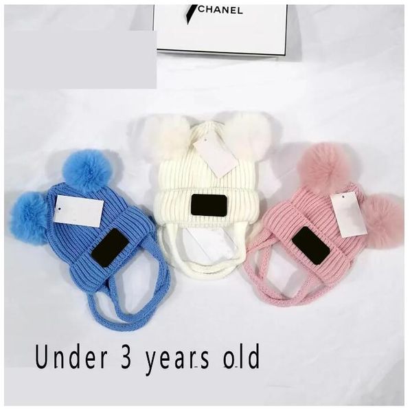 MOW = 1 pièces hiver chapeaux de noël voyage bébé mode enfant bonnets Skullies Chapeu casquettes coton casquette de Ski fille chapeau garder au chaud cadeau couleur rose Double épaississement moins de 3 ans