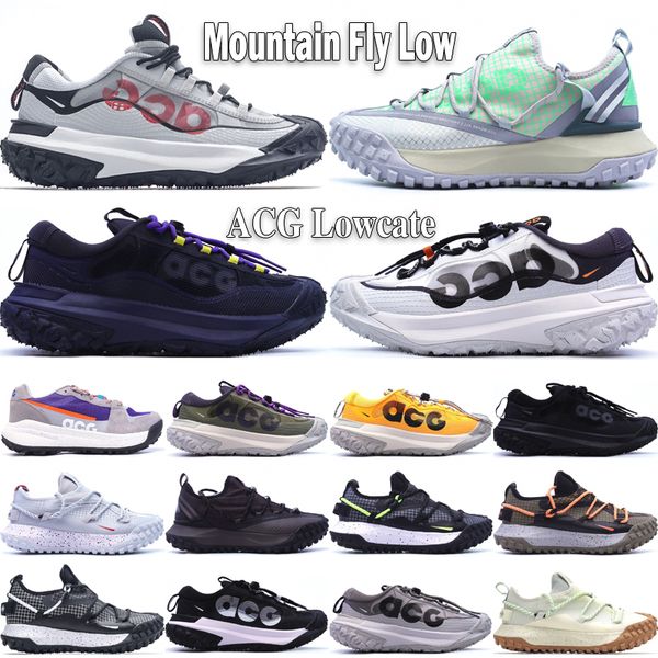 ACG Mountain Fly 2 Low Trail Running Chaussures ACG LOW Designers Glass Glass Wolf Grey Bright Crimson Hazel Rush USA OUTDOOR MEN SALSKELS Taille 36-46