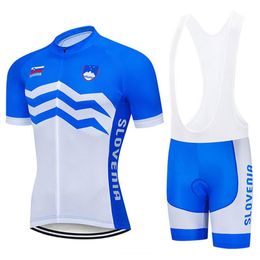 Moxilyn 2020 Team Slovénie Maillot de cyclisme 9D Bavoir Set VTT Vêtements de vélo Vêtements de vélo respirants Maillot court pour hommes Culotte1947