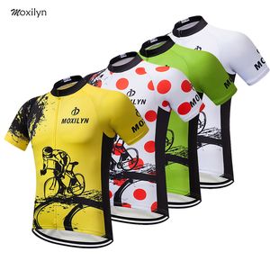 Moxilyn 2020 Unisex amarillo verde rojo blanco 4 colores ciclismo Tops manga corta bicicleta ropa verano estilo MTB bicicleta Jersey camisa