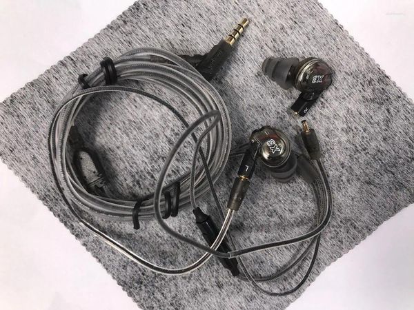 Moxpad X3 écouteurs de sport intra-auriculaires noirs transparents avec microphone basse Hifi DC petit câble de port