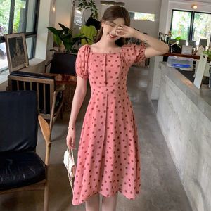Mozuleva Quality French Floral Chiffon Dress Summer Small Pure and Fresh Sweet The Wave Point Vestidos coreanos 210706