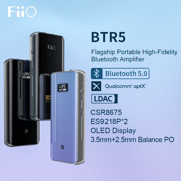 Adaptadores MP3/4 FiiO BTR5 reacondicionado con ES9218P Bluetooth 5.0 Amplificador de auriculares DSD256 Receptor LDAC con salida de 3,5 mm/2,5 mm 230701