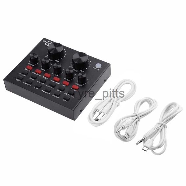 MP3/4 Docks Cradles V8 USB 5.0 Audio Carte son USB Casque externe Microphone Webcast Personnel Diffusion en direct Carte son pour téléphone Ordinateur x0731