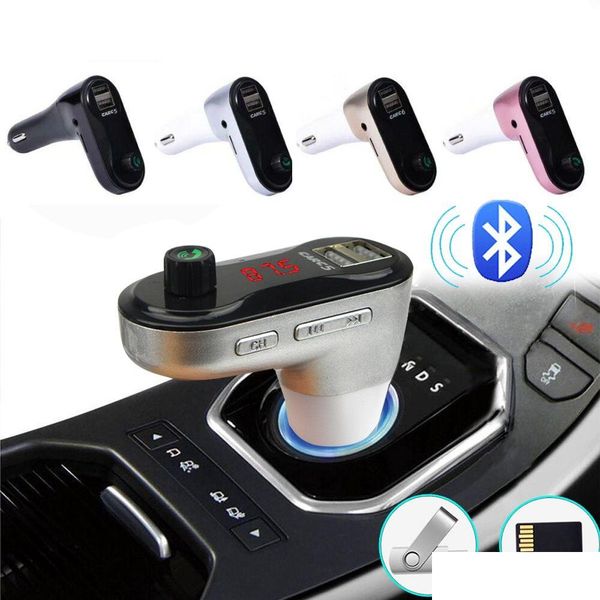 Transmisores Mp3/4 Fm Bluetooth Car Kit Transmisor Reproductor Mp3 Modador Cargador USB Soporte Tarjeta TF U Disco Dc12V Entrega Directa Electr Ot3Be