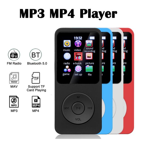 Lecteurs MP3 MP4 Écran couleur 1,8 pouces Mini lecteur MP3 Bluetooth E-book Sports MP3 MP4 FM Radio Walkman Lecteurs de musique pour étudiants pour Win8XPVISTA 231123