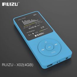 Mp3 mp4 spelers 100% originele Engelse versie ultrathin mp3 -speler met 4 GB opslag en 1,8 inch scherm Originele Ruizu X02 Music Audio Player 230404