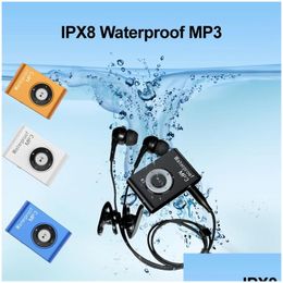 MP3 MP4 Players IPX8 Affaire du joueur imperméable natation de la plongée surf de 8 Go / 4 Go de la musique de casque avec FM Clip Walkman Mp3Player Drop del Ot4ej