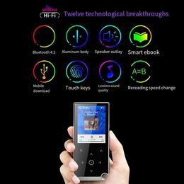 Reproductores MP3 MP4 Reproductor MP4 con pantalla táctil con Bluetooth Gran almacenamiento Pantalla a color Batería de larga duración Multifuncional