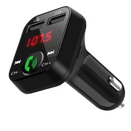 Reproductor Mp3 5V/3.1A Llamada Cargador de coche Inalámbrico Bluetooth Manos libres Transmisor FM Receptor de radio Audio Música Adaptador estéreo Puerto USB dual Cargador rápido