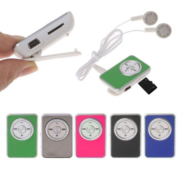 MP4 Reproductores Mini Clip Music Media MP3 Player Soporte TF Tarjeta TF con auriculares USB Cable5938715