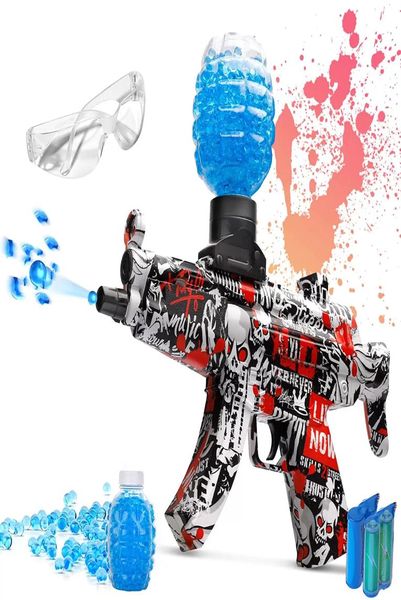 Bola de agua de gel de juguete de pistola eléctrica MP5 con 5000 piezas de disparo de disparos Pistola Blaster CS Fighting Outdoor Game para niños Adult Red6487895