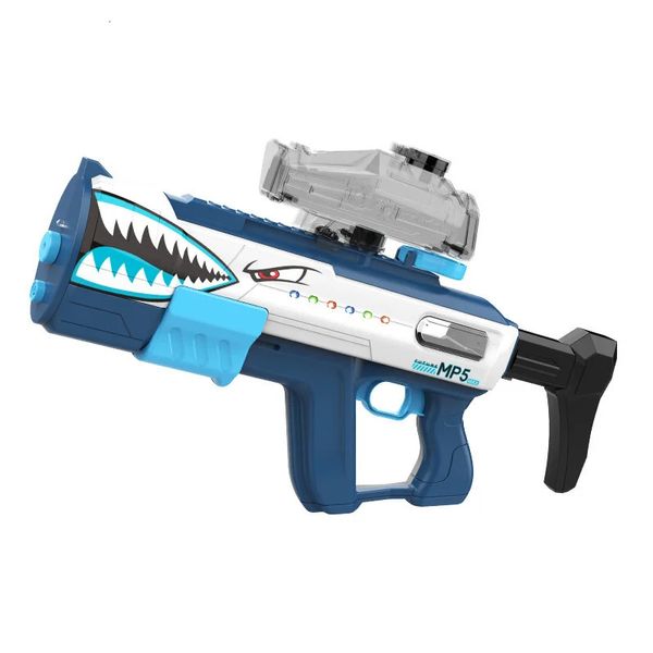 MP5 Shark Water Gun Toys Full Automatic Electric Water Pression Guns Summer Outdoor Waters Fights Beach Childrens Toys Cadeaux 240422