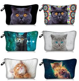 MPB012 Lovely Cat 3D Print Makeup Sac de voyage Bag de voyage Organisateur cosmétique Rangement pour femmes 5651352