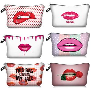 MPB013 Schoonheid Lip 3D Print Dames Cosmetische Tas Mode Reizen Make Bag Organizer Make-up Case Opslag Pouch Toiletto Schoonheid Kit Box Was BA