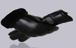 MPPM Men Gants en peau de mouton Gant de cuir authentique pour hommes Glants de fourrure thermique à la fourrure chaude extérieure hivernale T2001114932138