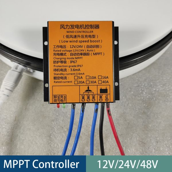 Contrôleur de charge d'éoliennes MPPT 12V 24V AUTO 48V Régulateur d'épreuve de l'eau pour 100W-3000W Small Wind Mellill Generator