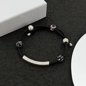 MQ bracelet crâne designer pour femme reproductions officielles pour homme 5A T0P Plaqué or 18K argent 925 taille européenne marque designer avec boîte 009