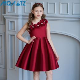 MQATZ Babykleertjes Bloemenmeisje Kinderen Prinses Avondfeest Prom Bow Green Wedding Bruidsmeisje Zomerjurk Baljurk Vestidos