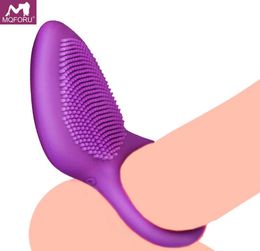 Mqforu penis vertraging ring vibrators voor mannen vrouwen seksspeeltjes clitoris massager volwassen erotisch speelgoed blijvende vibrerende pik dildo ringen y181492114