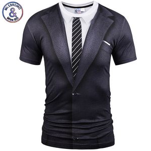 Mr.1991inc Hot Nieuwe Stijl Casual Mannen 3D T-shirt Korte mouw Tattoo Black Suit Digital Printing Summer Tops Size S-XXXL 5988
