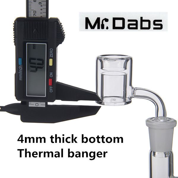 MR DABS 4mm de espesor de fondo de doble tubo de cuarzo Banger térmico Accesorios para fumar 10 mm 14mm 18mm PukinBeagle Thermal P Banger