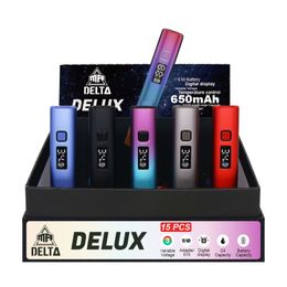 Mr Delta Delux 510 batterij met digitaal led-scherm toont oliecapaciteit en batterijcapaciteit 650mAh geschikt voor grote cartridges