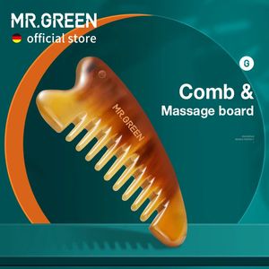 Mr. Green Comb en Guasha krabben massagebord natuurlijke koehoorn schoonheidsgereedschap nek en lichaamsmassage huidverlichting krassen 240429