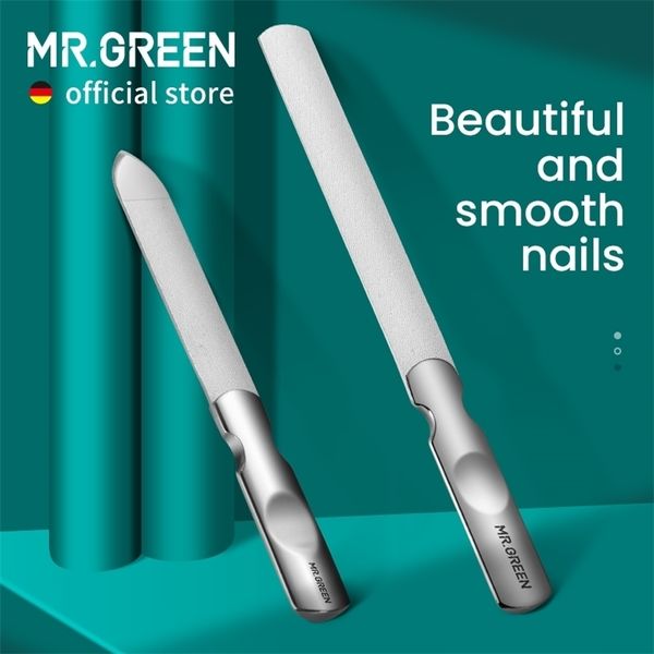 MR.GREEN Limas de doble cara Manicura y pedicura de acero inoxidable para herramientas profesionales para uñas 220607