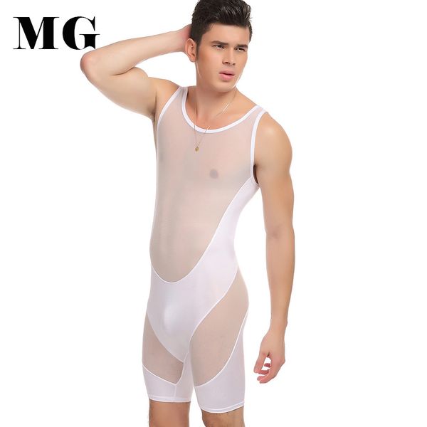 Mr.Gun – Lingerie Sexy pour hommes, body en maille transparente, body érotique, une pièce, lutte, Singlet, Lingerie de Bondage