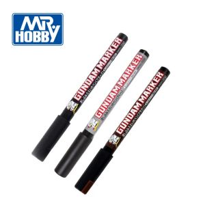 Mr.Hobby Marker GM301 GM302 GM303 GSI PERMEATING PEN 3PCS Zwart grijs bruin giet type olieachtige verfpen voor plastic modelkit