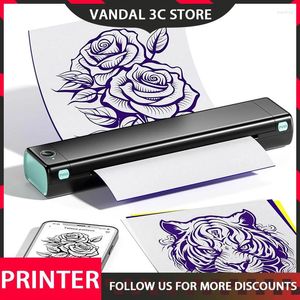 Mr.in M08f Printer Portable Bluetooth Support Continu Paper Tattoo Transfer A4 Thermal Printing