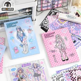 Mr.Paper 2Design 20 pièces/sac autocollants mignons dessin animé fille autocollant journal manuel bricolage Collage coréen papeterie Kawaii autocollants 240229