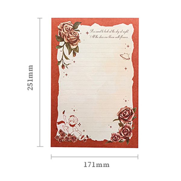 Mr. Paper 50pcs / Book Retro Writing Pads Little Prince Rose Series Good Journal Journal Livre étudiant Note Papery Papery