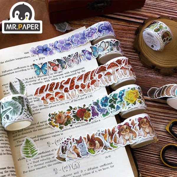 Mr Paper 9Design Autumn Evening Suge Series CollageTape en forme spéciale Creative Single Strip Washi Tape Décoration DIY Materials